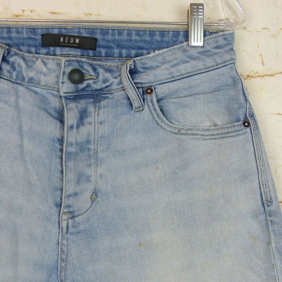 Neuw Ray Denim Shorts Mens 30 Light Blue Axis 30X8.5 Rolled Cuff Grunge Summer - Picture 8 of 15